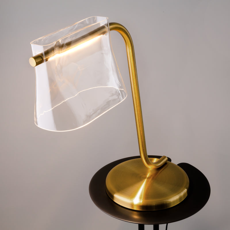 Maytoni Cabaret 1L table lamp, brass LED H 48.5cm