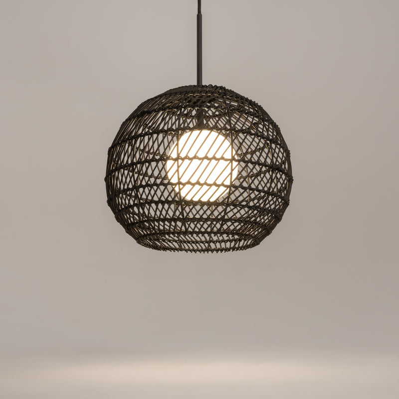 Maytoni Cane 1L pendant lamp, black G9 D 30cm