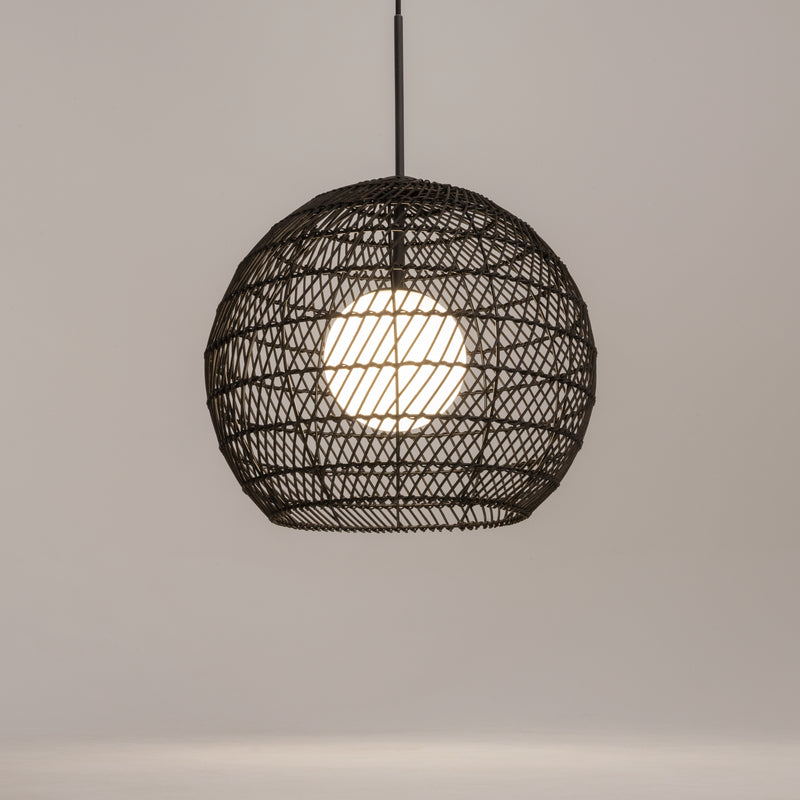 Maytoni Cane 1L pendant lamp, black G9 D 40cm