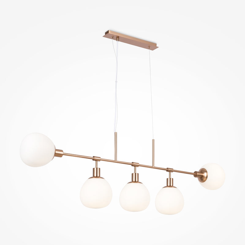 Maytoni Erich 5L linear suspension ceiling lamp, gold E14 H 37.3cm