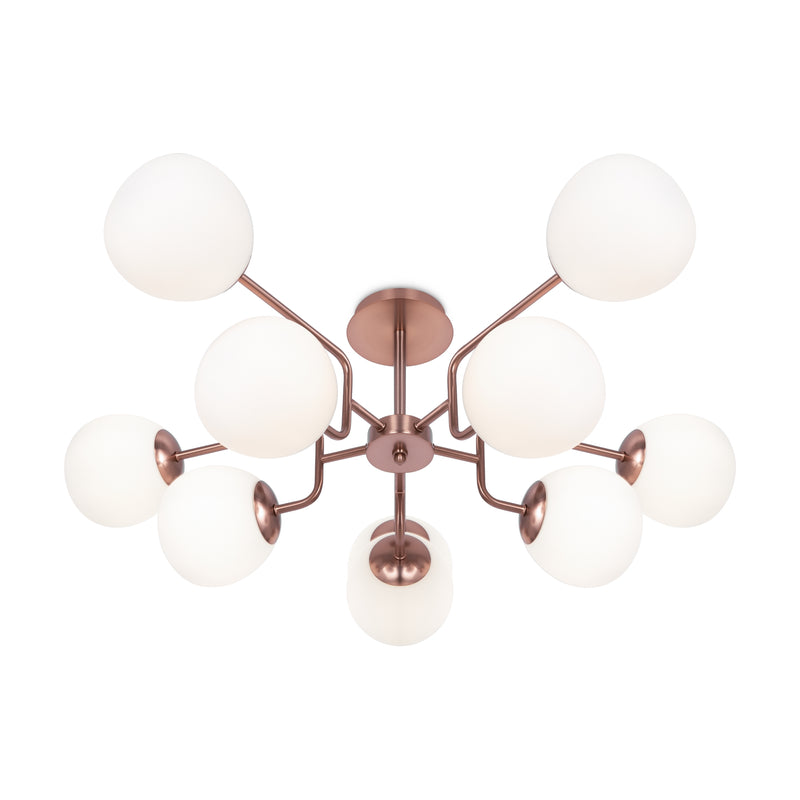 Maytoni Erich 10L ceiling lamp, brass E14 D 90.7cm