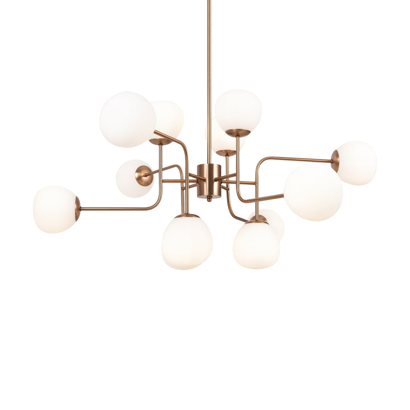 Maytoni Erich 12L chandelier, gold E14 H 42.7cm