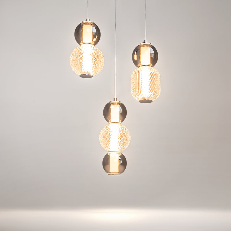 Maytoni Drop 1L pendant lamp, chrome LED D 38cm