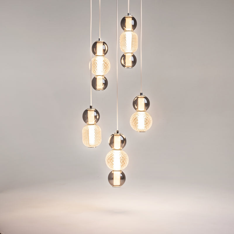 Maytoni Drop 1L pendant lamp, chrome LED D 43cm