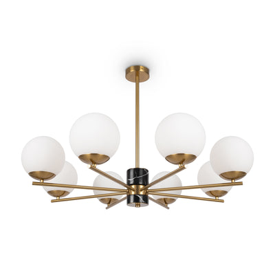 Maytoni Marble 8L chandelier, brass E27 D 81cm