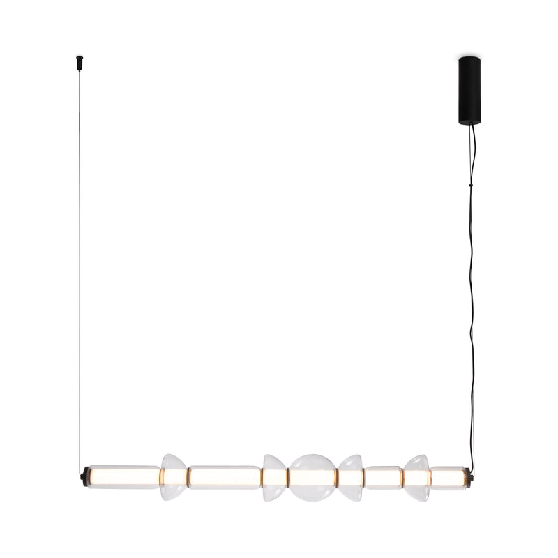 Maytoni Cosmo 1L linear suspension ceiling lamp, black LED H 137.5cm