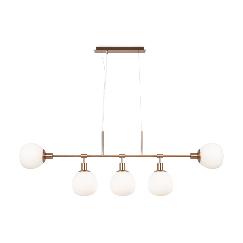 Maytoni Erich 5L linear suspension ceiling lamp, gold E14 H 37.3cm