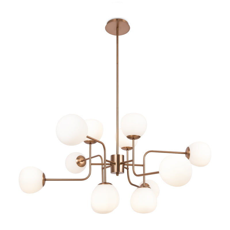 Maytoni Erich 12L chandelier, gold E14 H 42.7cm