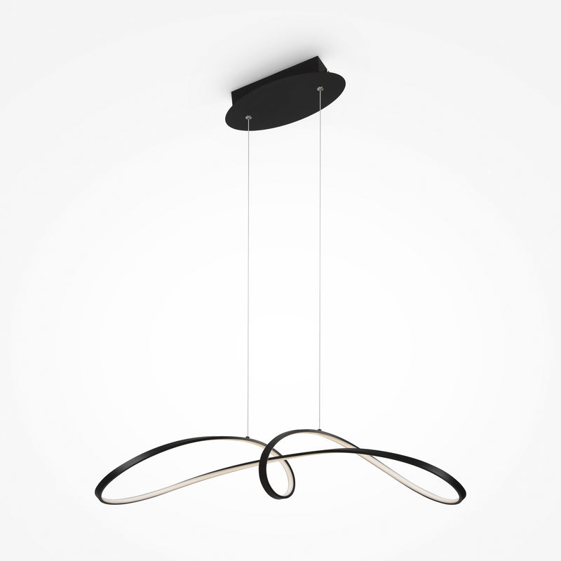 Maytoni Curve 1L pendant lamp, black LED