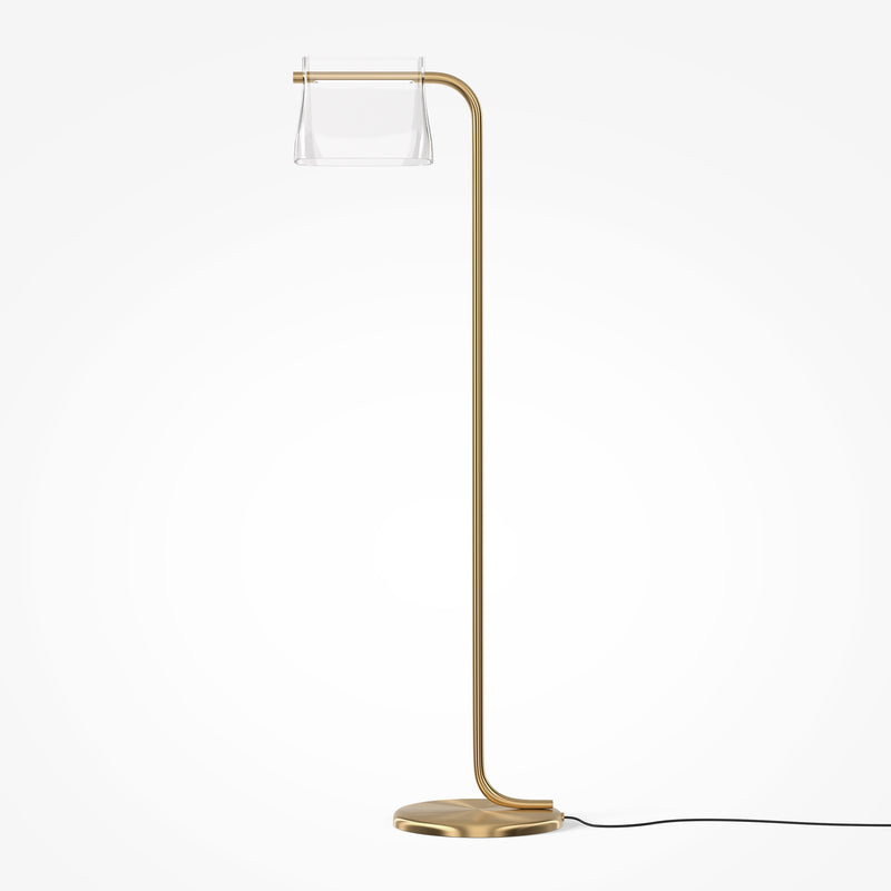 Maytoni Cabaret 1L floor lamp, brass LED H 126.5cm