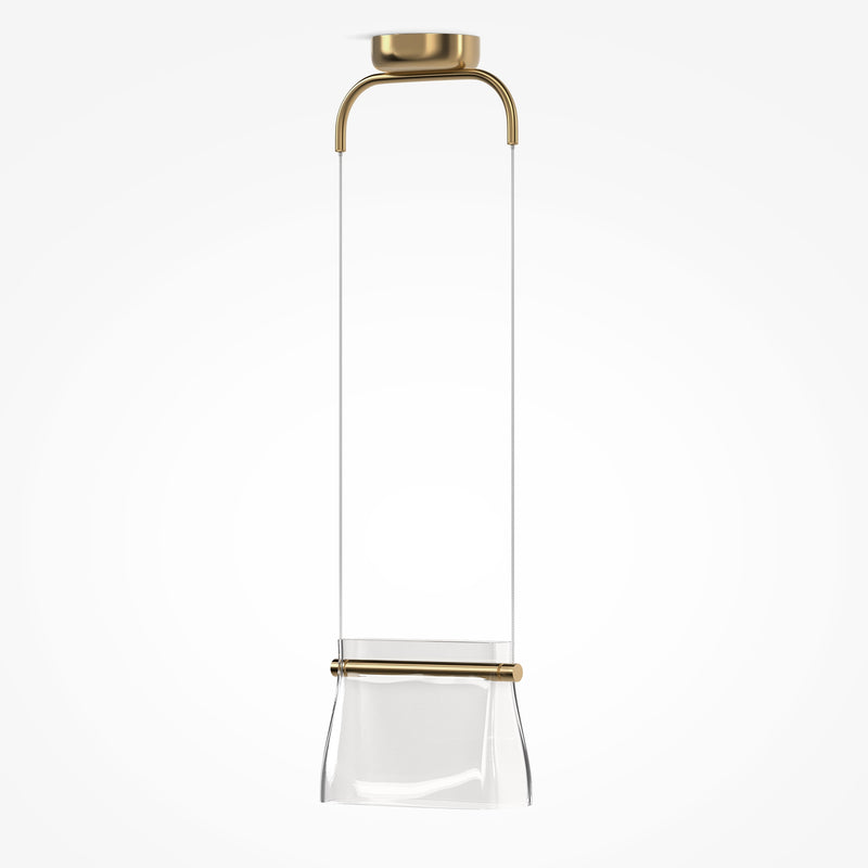 Maytoni Cabaret 1L pendant lamp, brass LED H 329cm