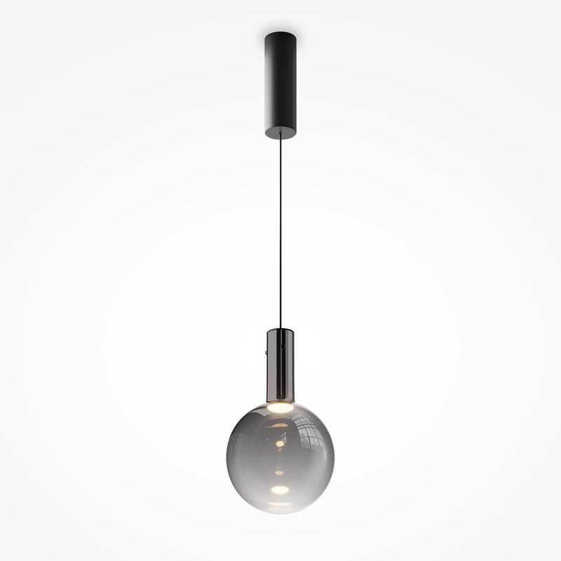 Maytoni Nebula 1L pendant lamp, black LED D 20cm