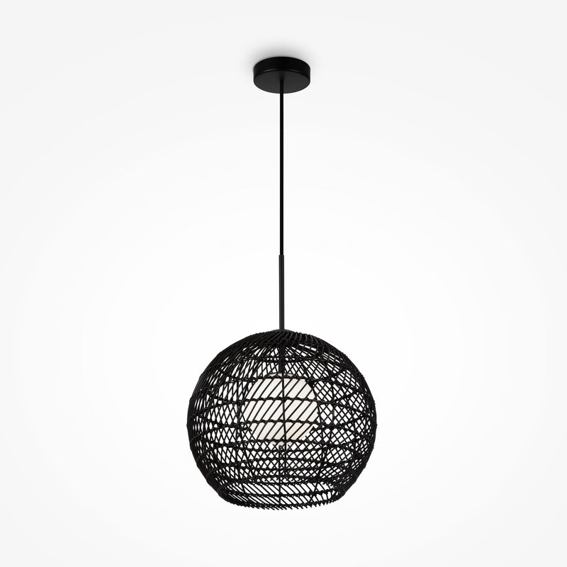 Maytoni Cane 1L pendant lamp, black G9 D 30cm