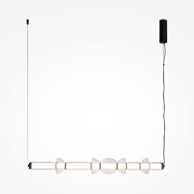 Maytoni Cosmo 1L linear suspension ceiling lamp, black LED H 137.5cm