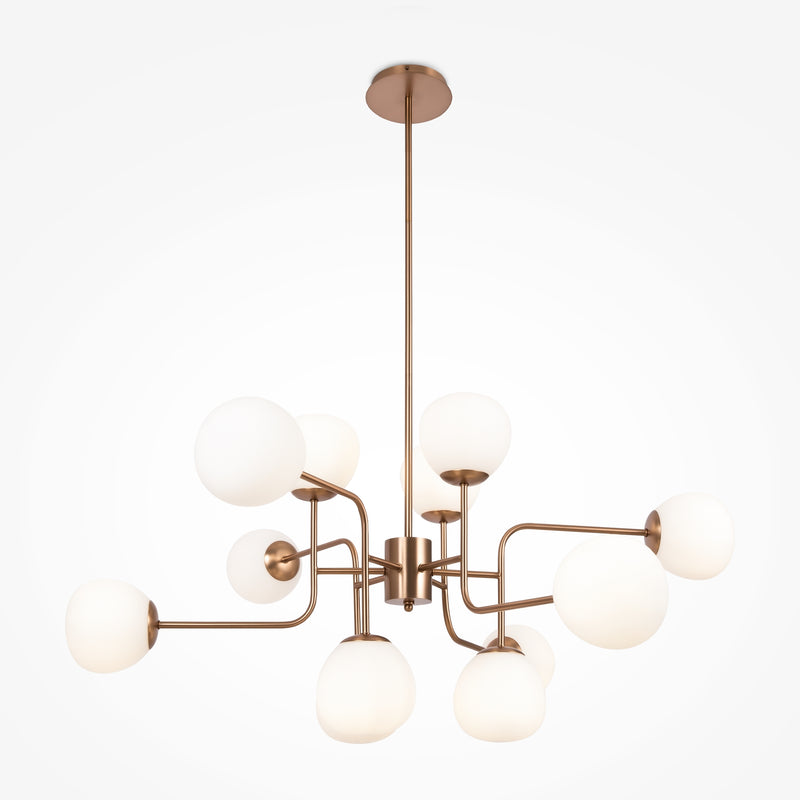 Maytoni Erich 12L chandelier, gold E14 H 42.7cm