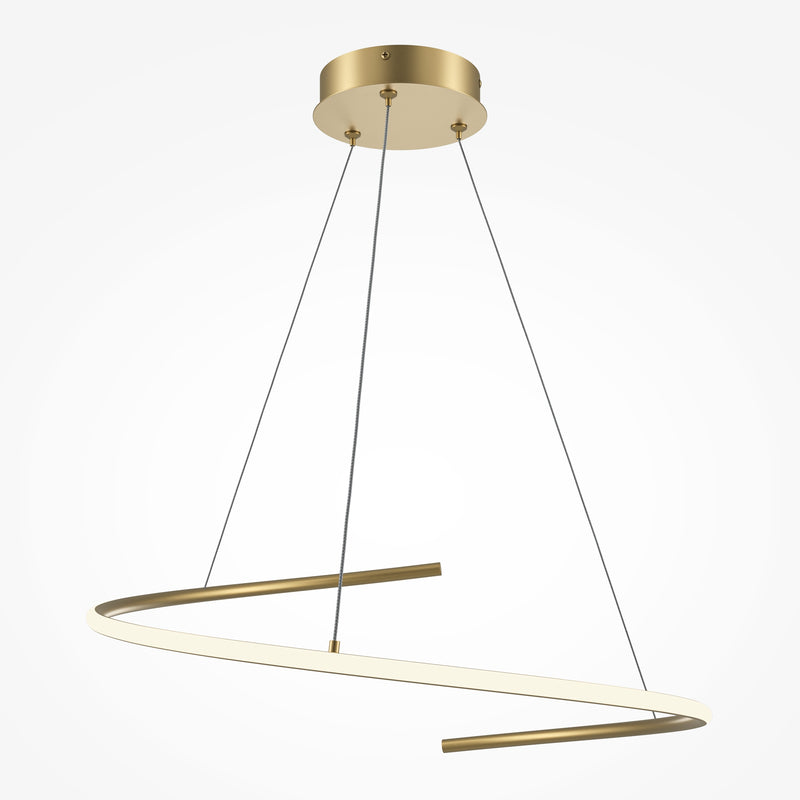 Maytoni Curve 1L pendant lamp, black LED D 60cm