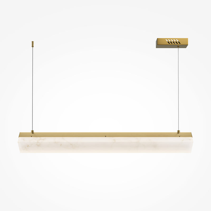 Maytoni Petra 1L linear suspension ceiling lamp, brass LED H 316.2cm