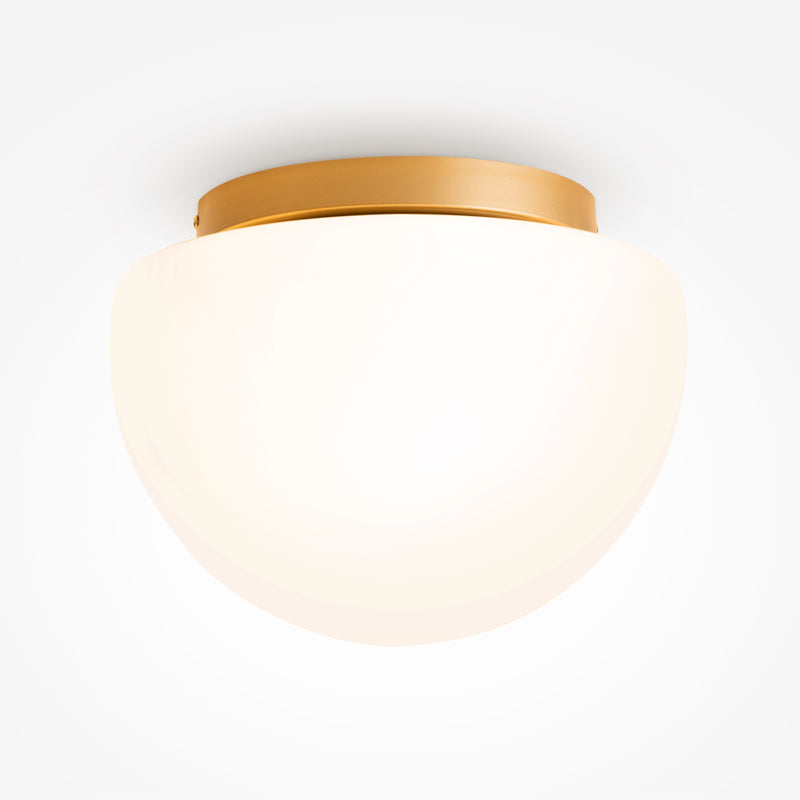 Maytoni Glassy 1L flush mount ceiling lamp, gold E27 D 31.5cm