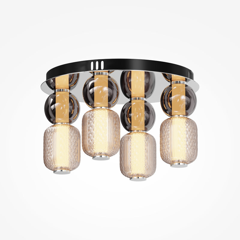 Maytoni Drop 1L flush mount ceiling lamp, chrome LED D 43cm