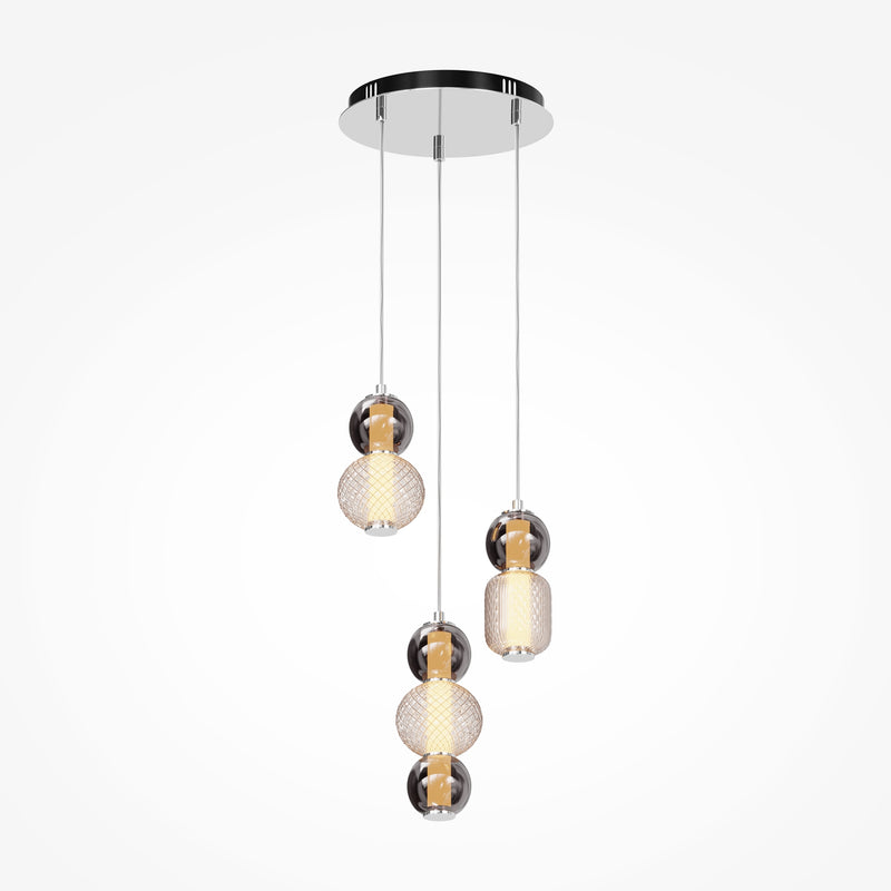 Maytoni Drop 1L pendant lamp, chrome LED D 38cm