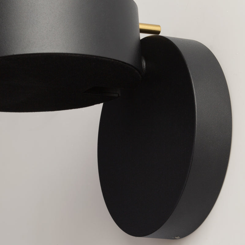 Maytoni Nuance 1L accent wall lamp, black LED D 10cm