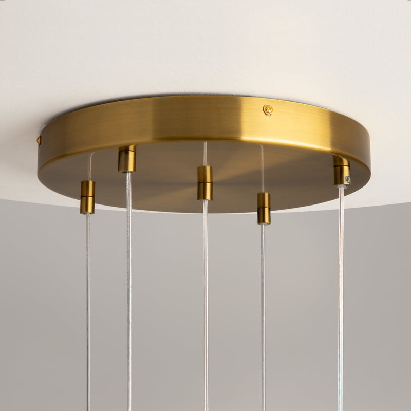 Maytoni Frozen 5L pendant lamp, brass G4 H 321cm