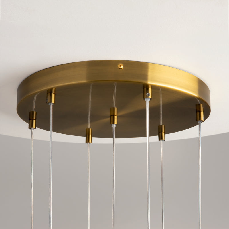 Maytoni Frozen 7L pendant lamp, brass G4 H 321cm