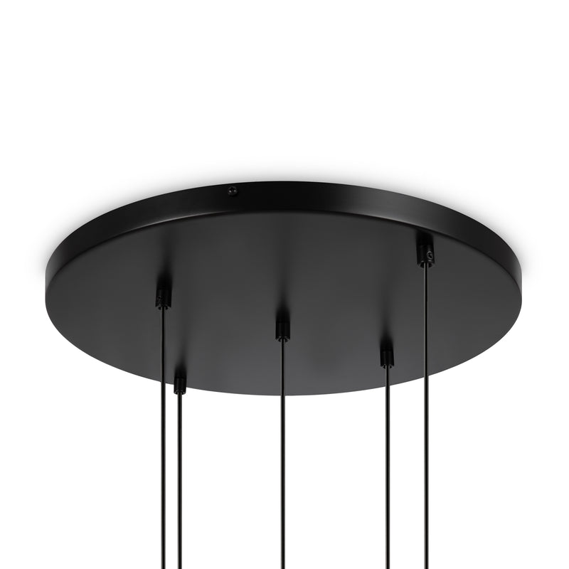 Maytoni Basic form 5L pendant lamp, black E14 D 45cm