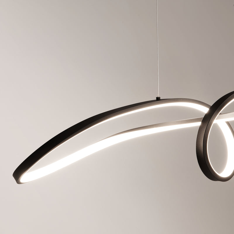 Maytoni Curve 1L pendant lamp, black LED