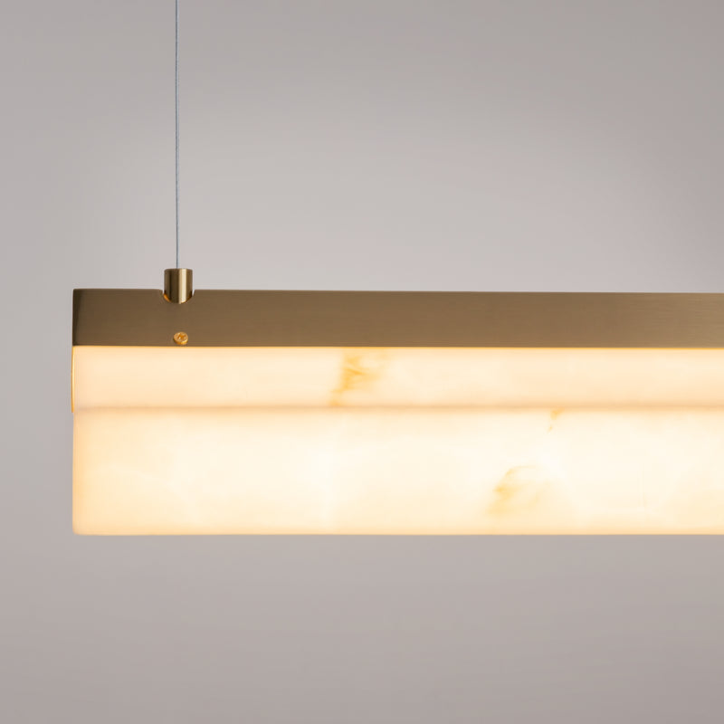 Maytoni Petra 1L linear suspension ceiling lamp, brass LED H 316.2cm