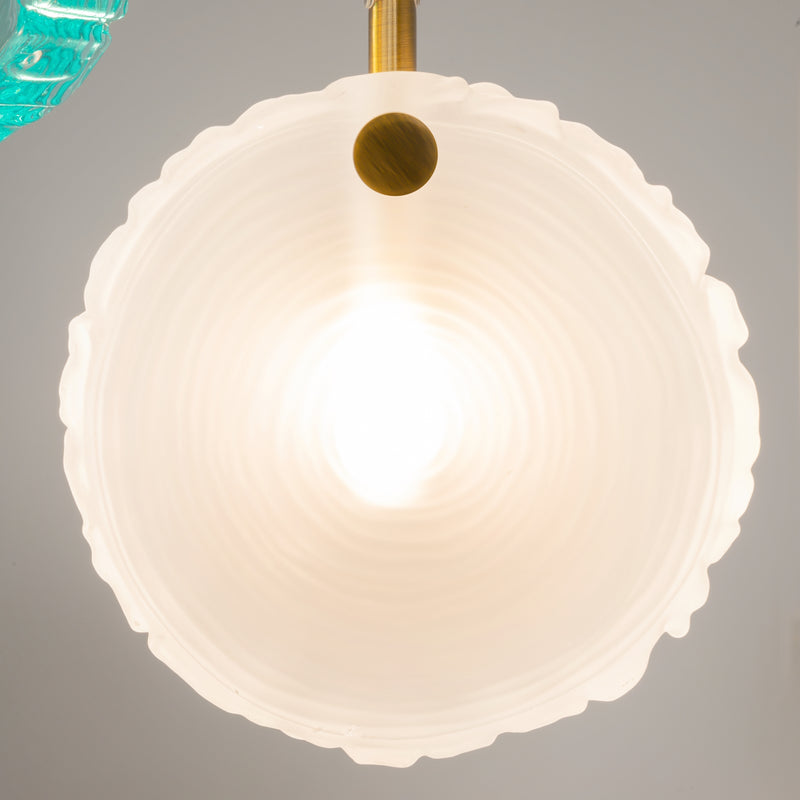 Maytoni Frozen 7L pendant lamp, brass G4 H 321cm