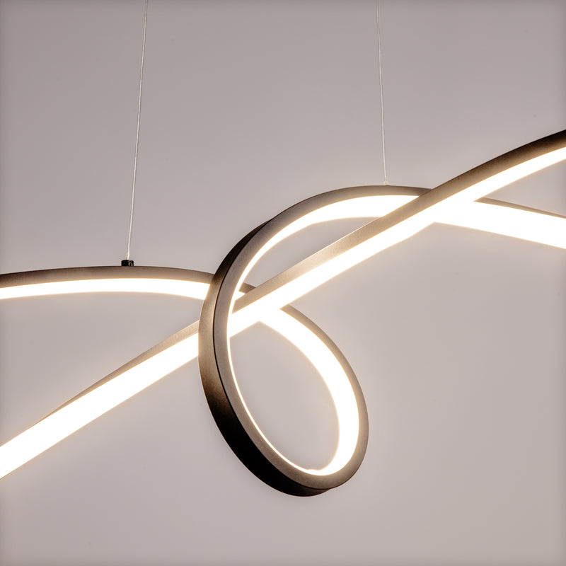 Maytoni Curve 1L pendant lamp, black LED