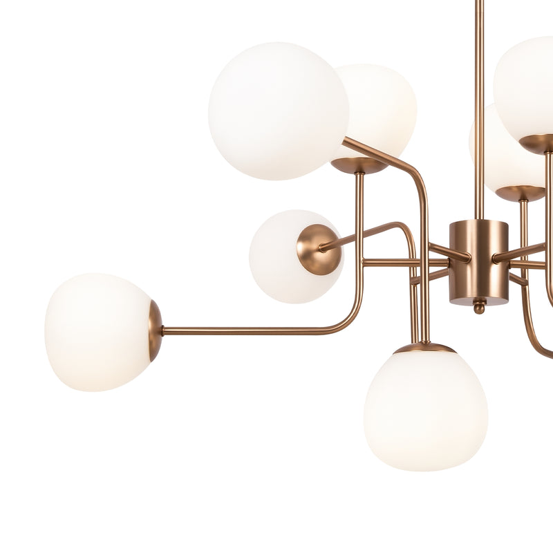 Maytoni Erich 12L chandelier, gold E14 H 42.7cm