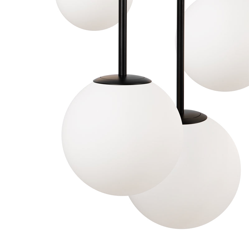 Maytoni Basic form 5L pendant lamp, black E14 D 45cm