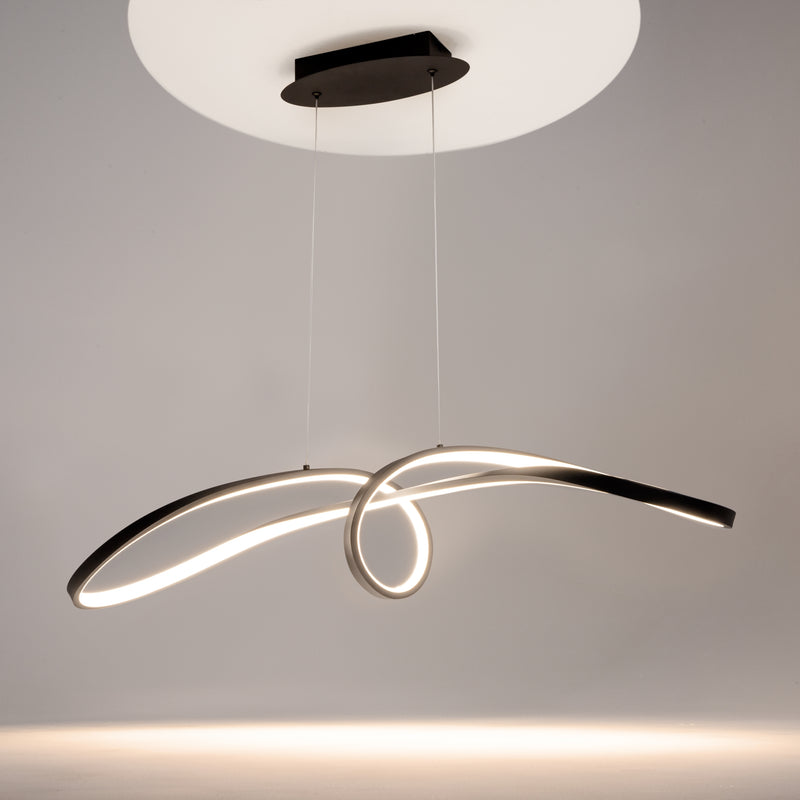 Maytoni Curve 1L pendant lamp, black LED