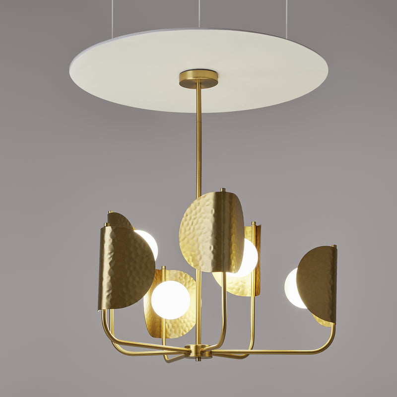 Maytoni Tropic 6L chandelier, brass G9 D 75cm