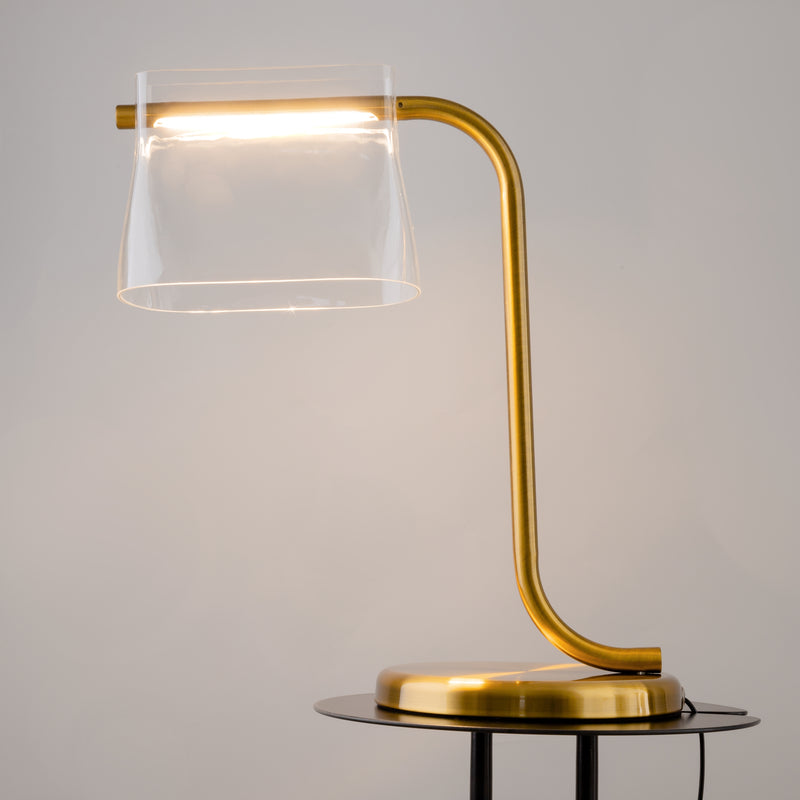 Maytoni Cabaret 1L table lamp, brass LED H 48.5cm