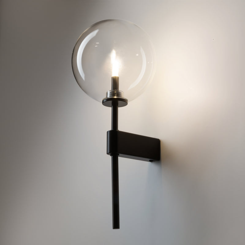 Maytoni Mood 1L wall sconce lamp, black G4 D 15cm