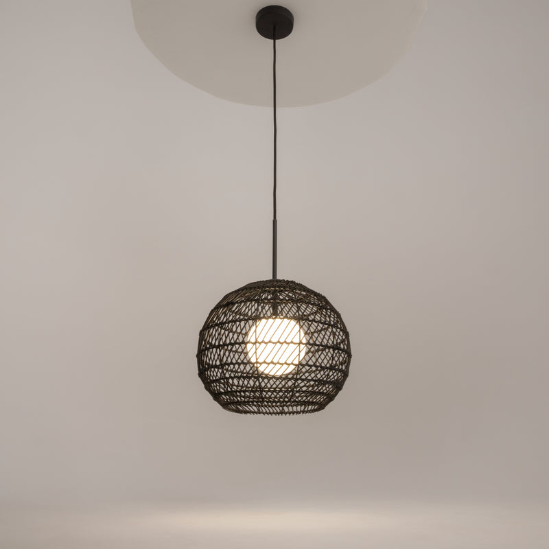 Maytoni Cane 1L pendant lamp, black G9 D 30cm