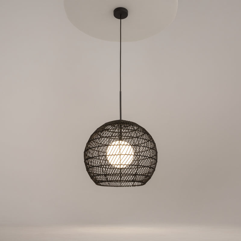 Maytoni Cane 1L pendant lamp, black G9 D 40cm