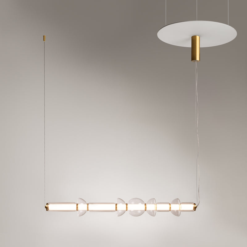 Maytoni Cosmo 1L linear suspension ceiling lamp, LED H 137.5cm