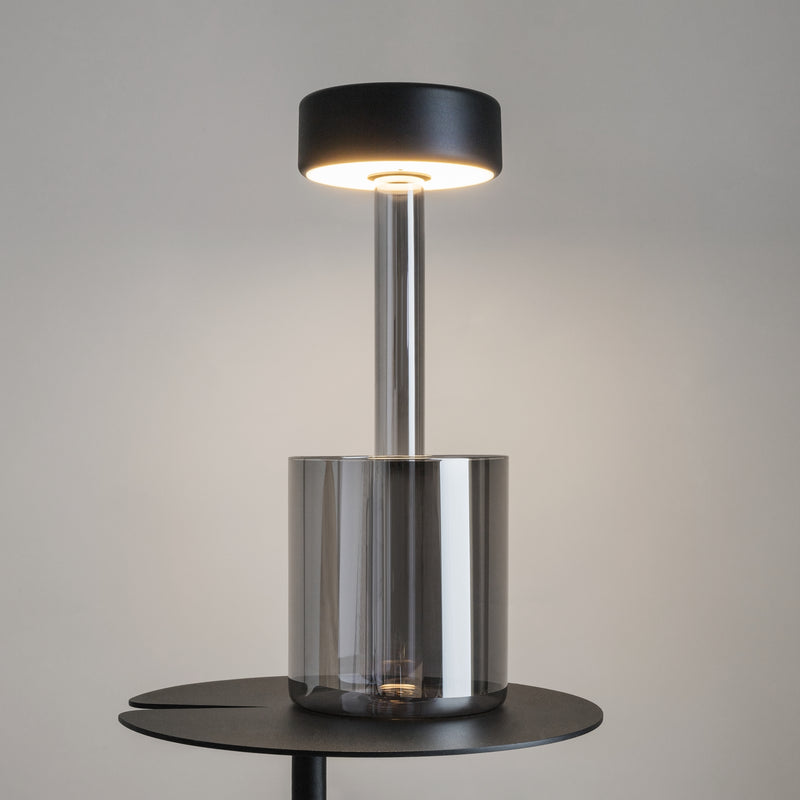 Maytoni AI Collaboration 1L table lamp, grey LED D 12cm