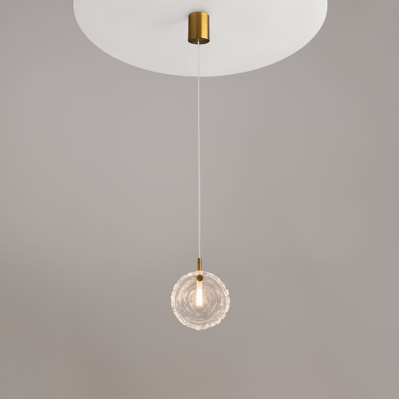 Maytoni Frozen 1L pendant lamp, brass G4 H 324cm