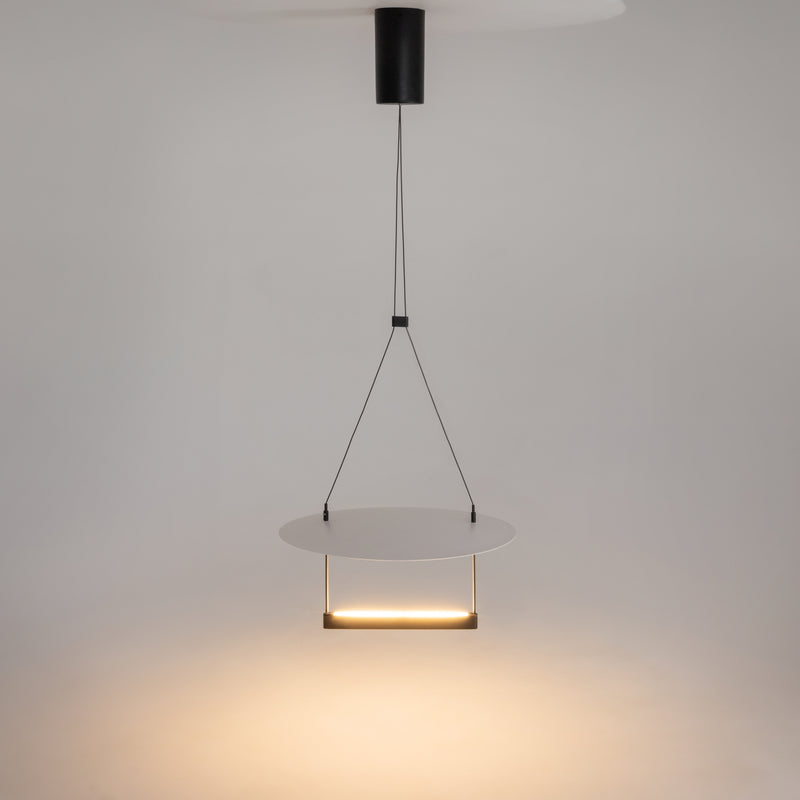 Maytoni Ambience 1L pendant lamp, black LED D 42-60cm