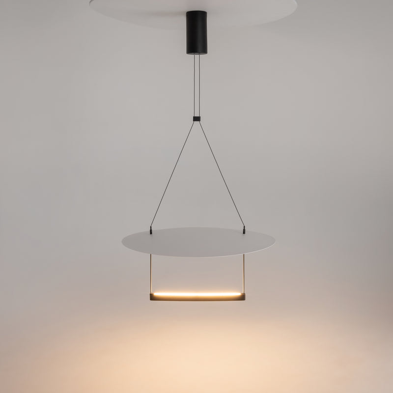 Maytoni Ambience 1L pendant lamp, black LED D 42-60cm