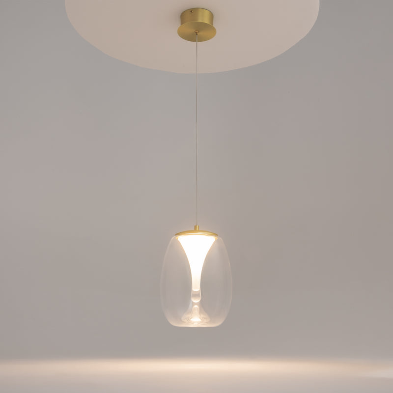 Maytoni Splash 1L pendant lamp, gold LED D 20cm