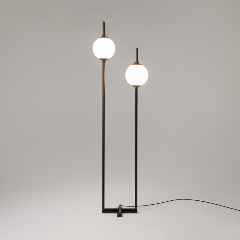 Maytoni The Sixth Sense 2L floor lamp, black LED D 18cm