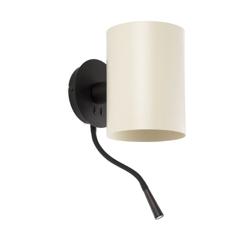GUADALUPE Black/beige wall lamp with reader