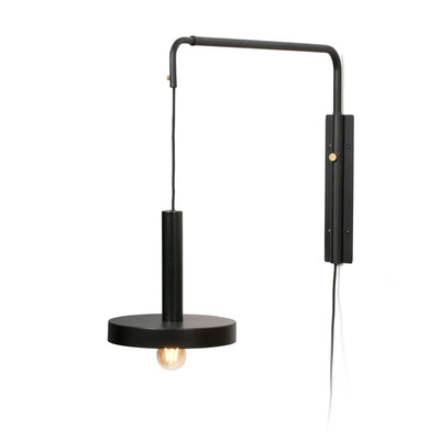 WHIZZ Black and satin gold extensible wall lamp