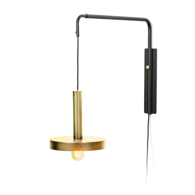 WHIZZ Satin gold and black extensible wall lamp